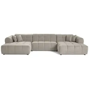 Comparateur de prix : LISA DESIGN Ray - canapé panoramique en U 7 places en velours texturé TU