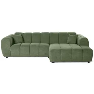 LISA DESIGN Curtis - canapé d'angle droit 4 places en tissu texturé TU