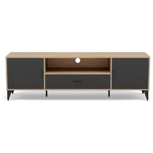 Comparateur de prix : Tribeca - meuble tv - bois et métal noir - 160 cm