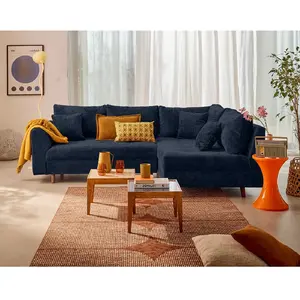 LISA DESIGN Rune - canapé d'angle droit 4 places en velours texturé TU pas cher
