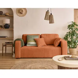 Bestmobilier Miro - canapé droit 2 places - en velours texturé pas cher