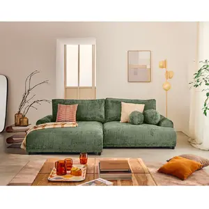 Comparateur de prix : LISA DESIGN Nelly - canapé d'angle gauche 4 places convertible avec coffre en velours texturé TU