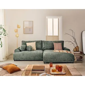 Comparateur de prix : LISA DESIGN Nelly - canapé d'angle droit 4 places convertible avec coffre en velours texturé TU