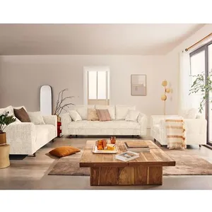 Lisa Design Rune - canapé droit 3 places en velours texturé pas cher