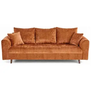 Lisa Design Rune - canapé droit 3 places en velours texturé pas cher
