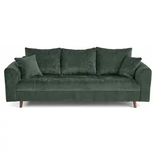 Lisa Design Rune - canapé droit 3 places en velours texturé pas cher