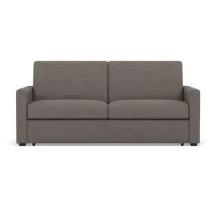 Bestmobilier Canapé droit convertible 3 places en tissu gris pas cher