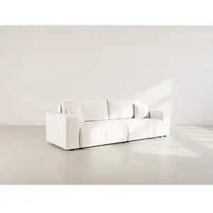 Bestmobilier Nicole - Canapé droit 3 places convertible avec coffre en tissu pas cher