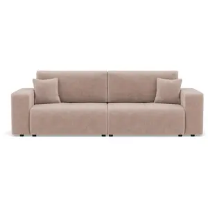 Bestmobilier Nicole - Canapé droit 3 places convertible avec coffre en tissu pas cher