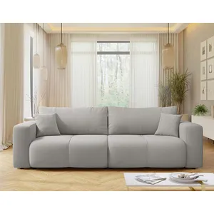 Bestmobilier Nicole - Canapé droit 3 places convertible avec coffre en tissu pas cher