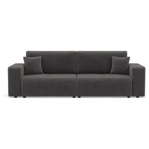 Bestmobilier Nicole - Canapé droit 3 places convertible avec coffre en tissu pas cher