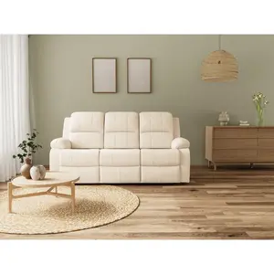 BESTMOBILIER Armand - Canapé 3 places relax électrique en simili - Beige pas cher