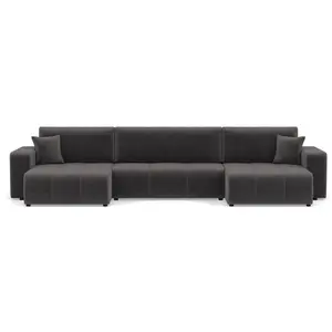 Bestmobilier Nicole - Canapé panoramique en U 7 places convertible ave... pas cher