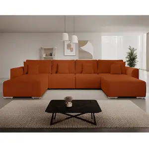 Comparateur de prix : Bestmobilier Gabriel - Canapé panoramique en U 7 places convertible av...