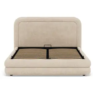 Babel - lit coffre - 160x200 cm - en velours texturé - sommier inclus