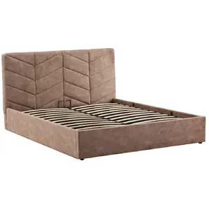 Comparateur de prix : Peonis - lit coffre - 160x200 cm - en velours - sommier inclus