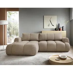 BESTMOBILIER Yulin - canapé d'angle gauche 4 places convertible avec c... pas cher
