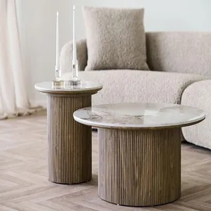 Comparateur de prix : Table basse style contemporain 80 cm bois / blanc
