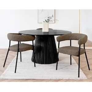 Comparateur de prix : Lot de 2 chaises en tissu texturé contemporain marron