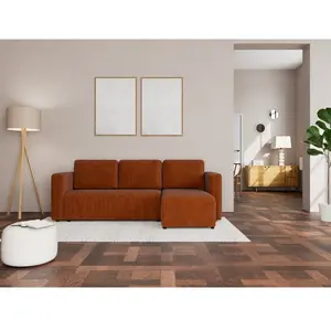 BESTMOBILIER Canapé d'angle réversible convertible 4 places en velours côtelé pas cher