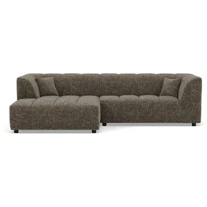 Curtis - canapé d'angle gauche 4 places avec accoudoir en tissu textur... pas cher