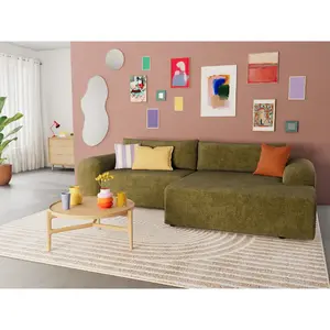BESTMOBILIER Rebecca - canapé d'angle droit 4 places convertible avec ... pas cher