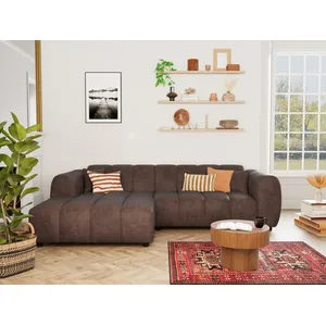 Lisa Design Curtis - canapé d'angle gauche 4 places en simili , Marron pas cher
