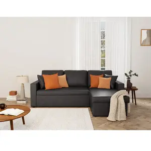 BUT Bestmobilier Cyrus - Canapé d'angle réversible 4 places - convertible ... pas cher