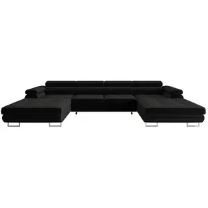 Comparateur de prix : Ayden - Canapé panoramique en U 7 places convertible avec coffre et tê...