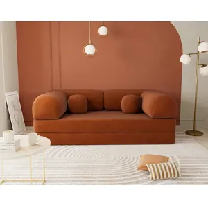 Nebula - Canapé 3 places convertible en velours texturé pas cher