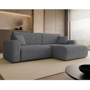 Best Mobilier Naomi - Canapé d'angle réversible 4 places convertible a... pas cher