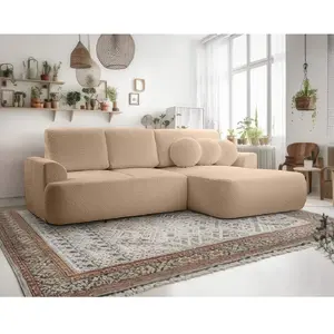Bestmobilier Candela - canapé d'angle droit 4 places - convertible ave... pas cher