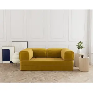 Poppy - canapé 3 places convertible en velours côtelé pas cher