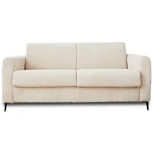 Comparateur de prix : LISA DESIGN Canapé droit convertible 3 places en velours côtelé beige