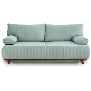 Best Mobilier Cristal - canapé 3 places - convertible avec coffre - en velours côtelé TU