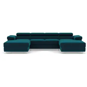 BESTMOBILIER Pablo - canapé panoramique en u - 7 places - convertible ... pas cher