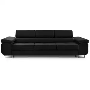 BESTMOBILIER Pablo - canapé 3 places - convertible avec têtières réglables - en velours pas cher