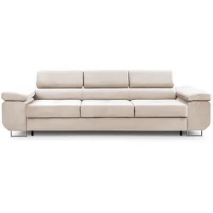 BESTMOBILIER Pablo - canapé 3 places - convertible avec têtières réglables - en velours TU