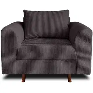 Comparateur de prix : LISA DESIGN Rune - fauteuil - en velours côtelé - Gris foncé