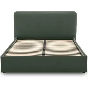 Comparateur de prix : BESTMOBILIER Goyave - lit coffre - 160x200 - en tissu - sommier inclus - Vert