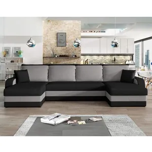 BESTMOBILIER Canapé panoramique en U Valos - 7 places - Convertible av... pas cher