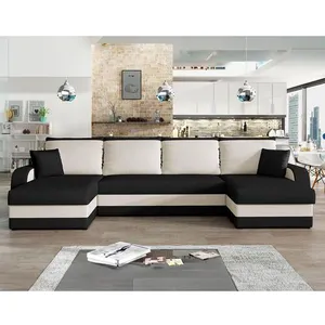 BESTMOBILIER Valos - canapé panoramique en U - 7 places - convertible avec coffre - en velours TU pas cher