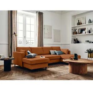 Comparateur de prix : LISA DESIGN Anna - canapé panoramique en U - 7 places - convertible avec coffre - en velours TU