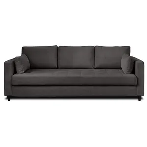 LISA DESIGN Anna - canapé droit 3 places convertible avec poche en velours TU pas cher