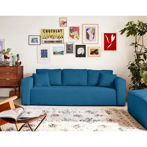 BESTMOBILIER Topaze - canapé 3 places - convertible avec coffre - en velours côtelé