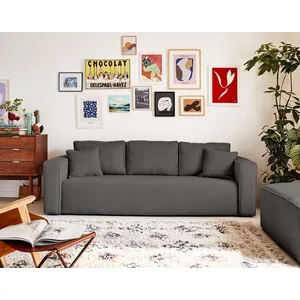 BESTMOBILIER Topaze - canapé 3 places - convertible avec coffre - en velours côtelé