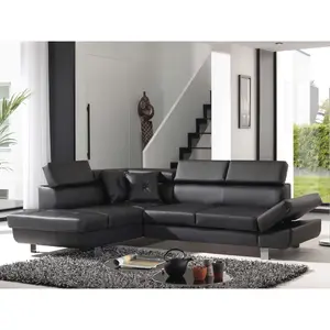 Comparateur de prix : BESTMOBILIER Lisbona - canapé d'angle convertible - en pu - avec têtières réglables - gauche