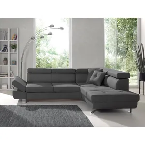 Comparateur de prix : BESTMOBILIER Lisbona - canapé d'angle droit convertible - 5 places - avec têtières