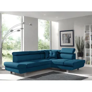 Comparateur de prix : BESTMOBILIER Lisbona - Canapé d'angle droit convertible - 5 places - avec têtières