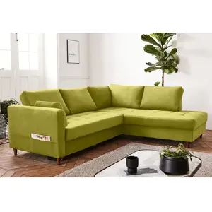 LISA DESIGN Anna - canapé d'angle droit - 5 places - convertible - en velours TU pas cher
